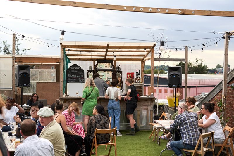 Photograph Queensrollahouse studios roofterrace during LDF23