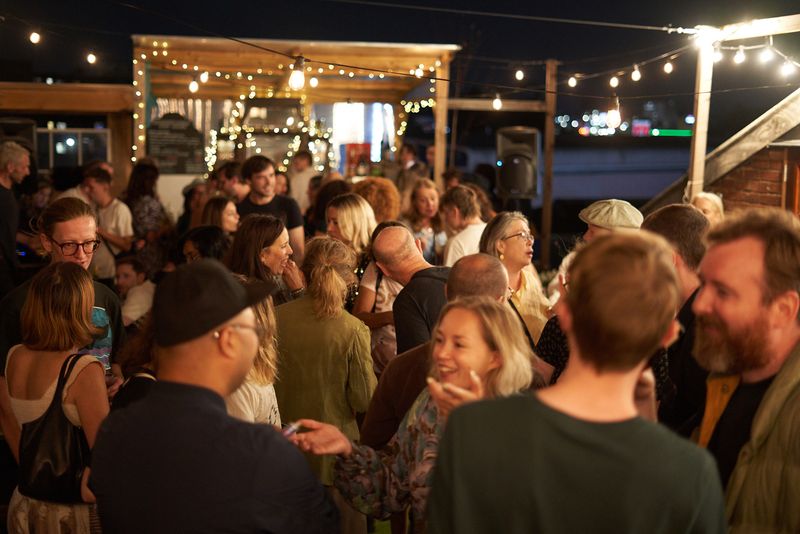 Roofterrace at Queensrollahouse during London Design Festival Opening Party 