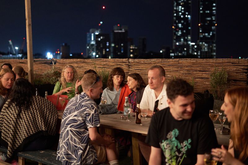 Roofterrace at Queensrollahouse during London Design Festival Opening Party