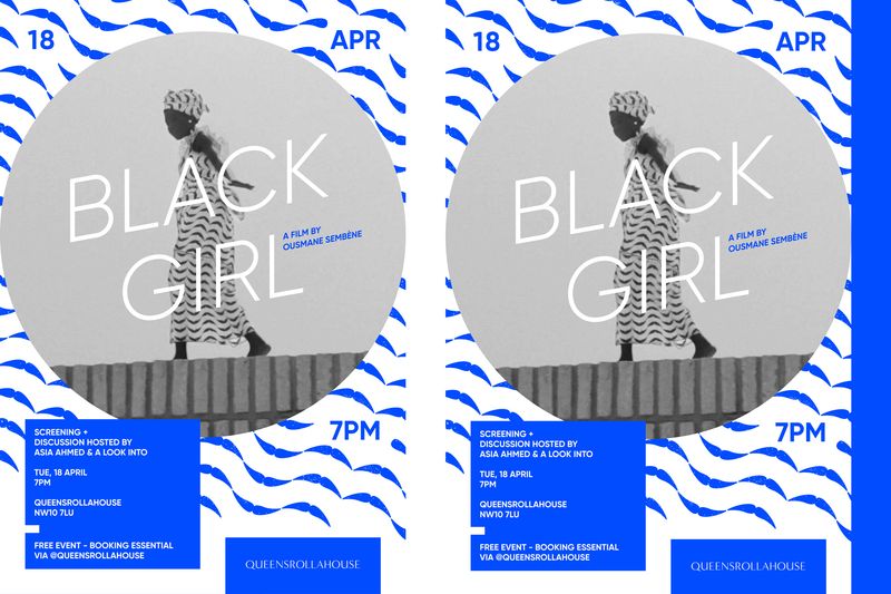 Poster for Screening at Queensrollahouse studios Black Girl by Ousmane Sembene 