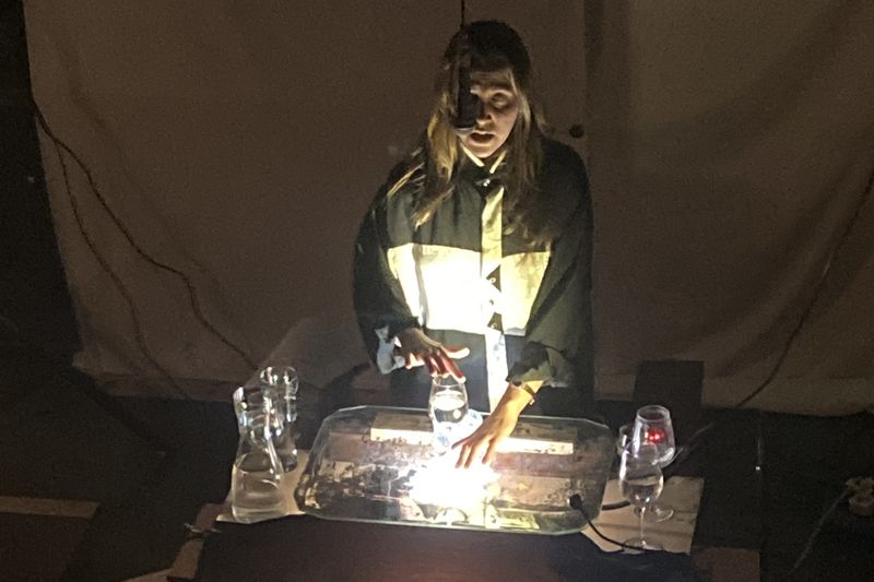 Audience participation in Zina Saro-Wiwa's performance