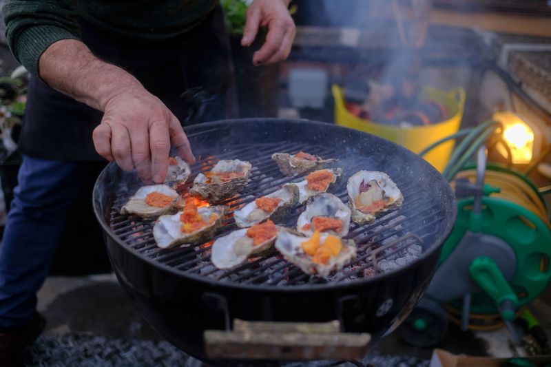Nigerian style Oyster BBQ prepared by Zina Saro Wiwa
