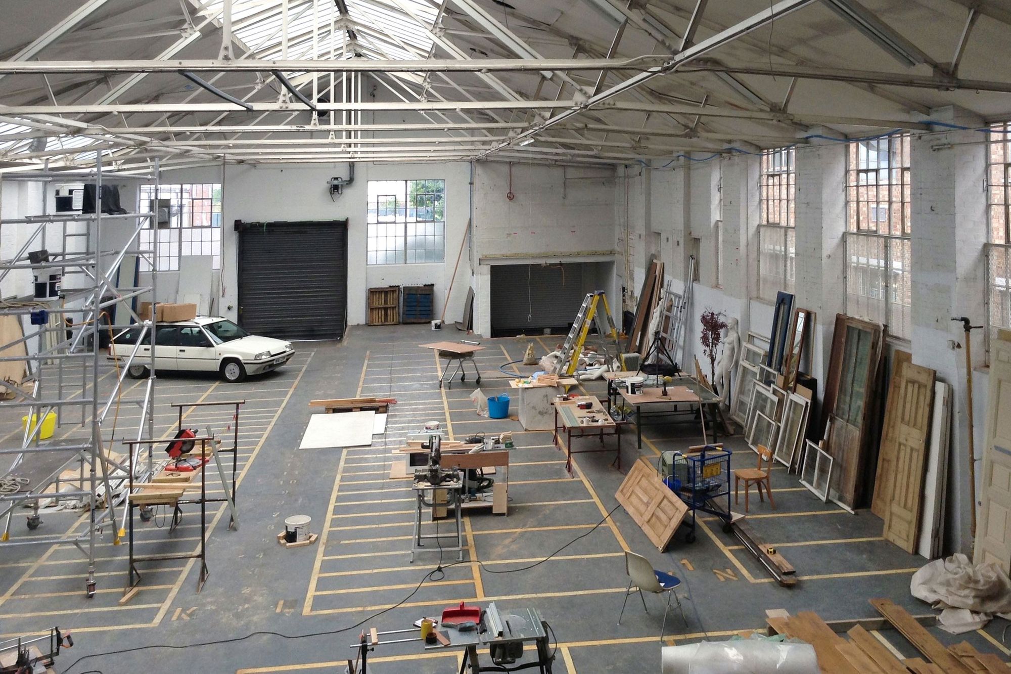 Aerial shot of Queensrollahouse Studios before construction works