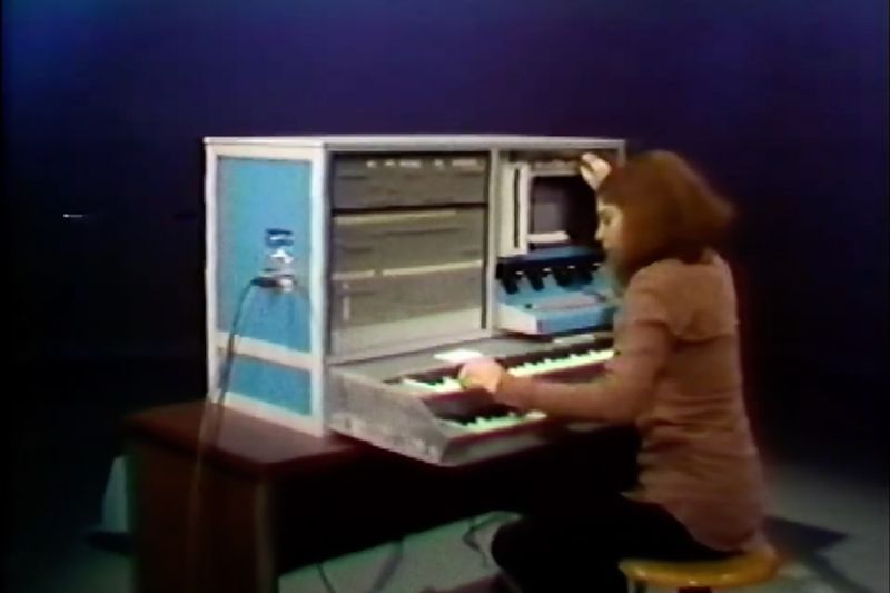 Film Still of Sythesizers in Sisters with Transistors music documentary 